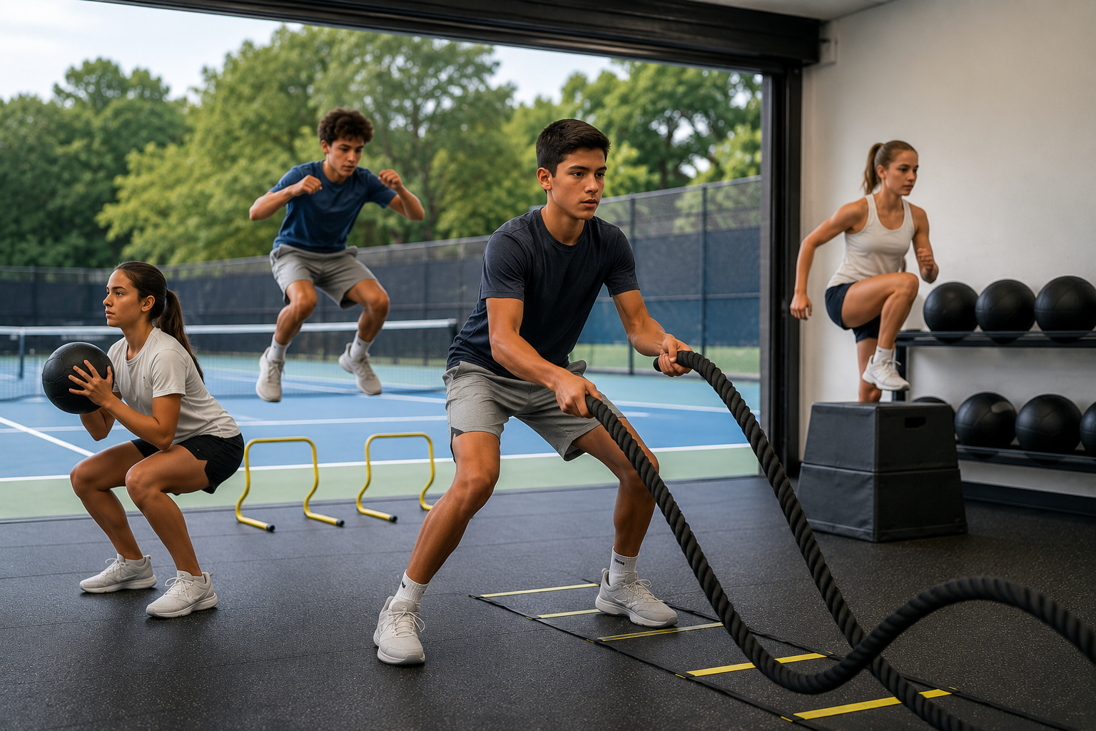 Athletes training